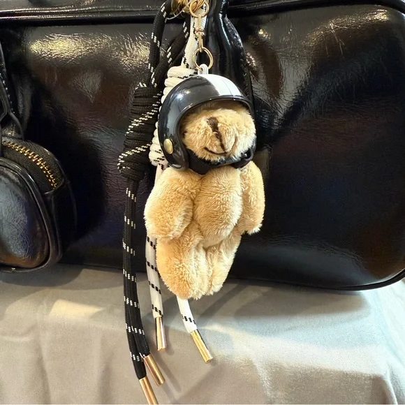 NWT Urban Expressions Black Bag Vegan Bear Charm Y2K Inspo - Picture 6 of 13